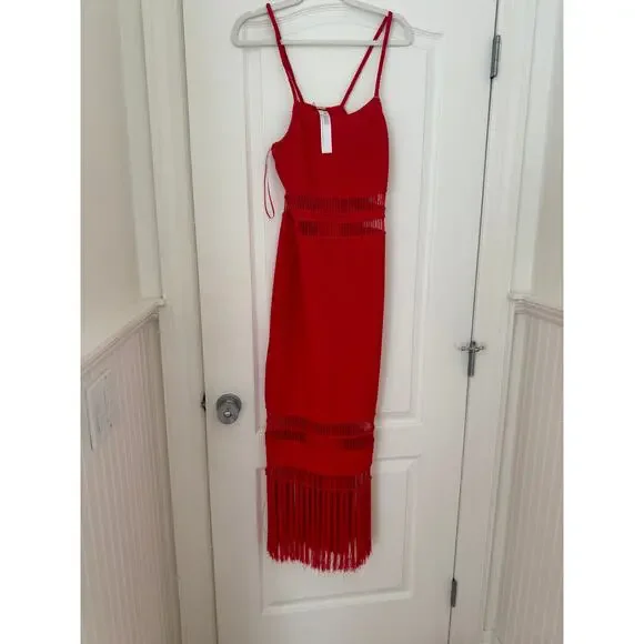 Cult Gaia Kiki Knit Fringe Hem Midi Dress - Size M -New without tags -  threedaughtersproperties.com